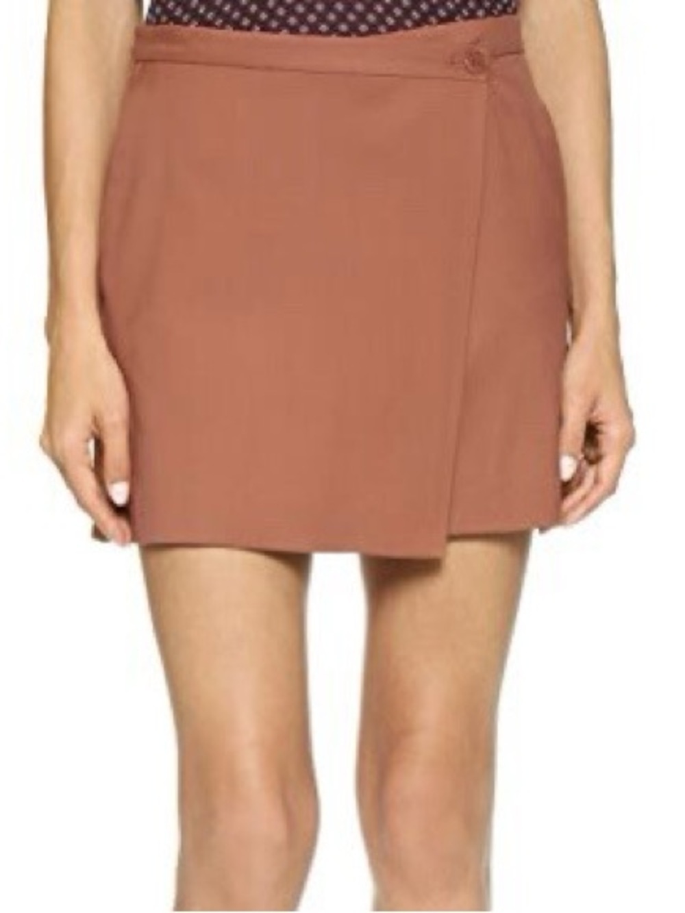Timing Rust Brown Wrap Skort Pull On Polished Sophisticated